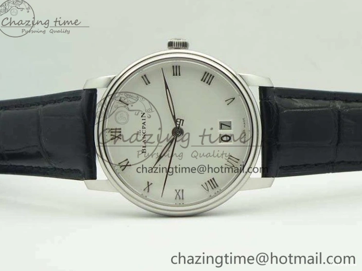 1228 SportInspired Villeret 6669 SS HG 1:1 Best Edition White Dial On Leather Strap V 8099
